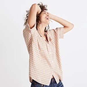 Madewell Courier Side-Button Shirt in Gingham Check - Small